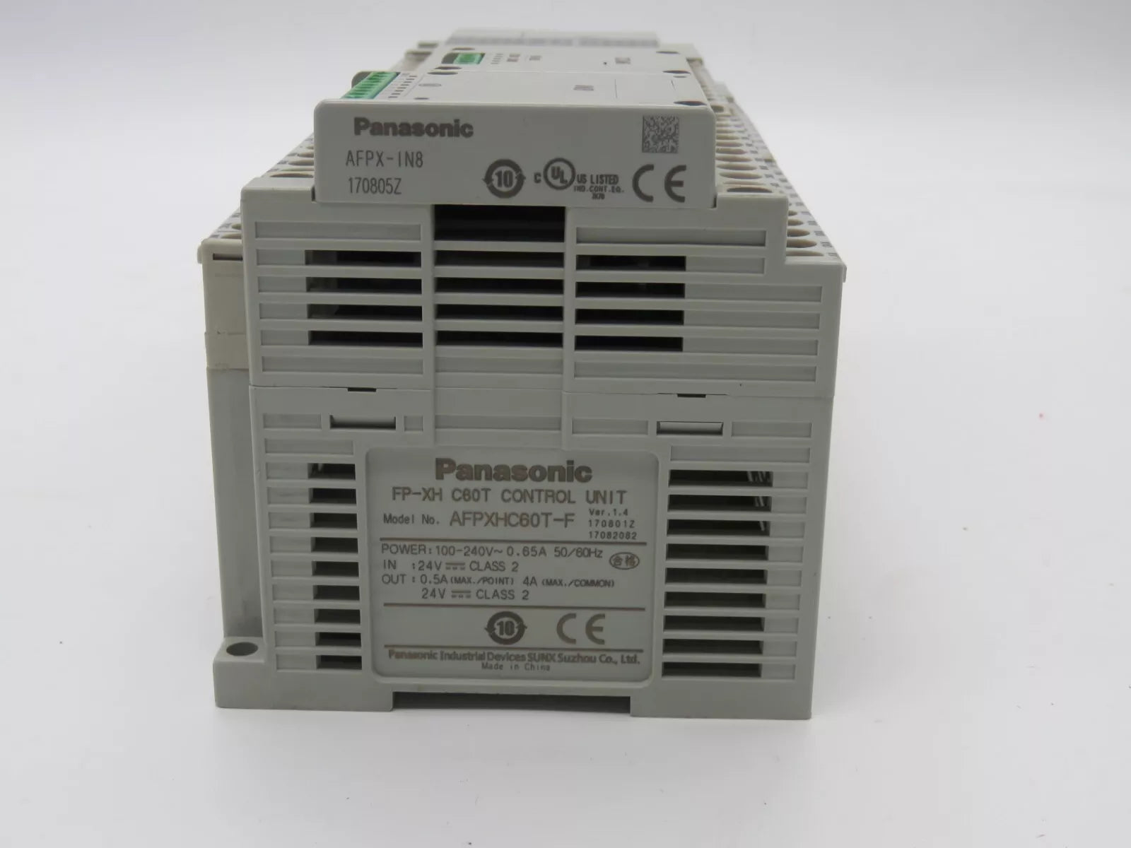 Panasonic FP-XH C60T Control Unit AFPXHC60T-F 100-240V 0.65A 50-60Hz IN 24V