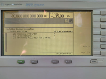 Agilent E8257D PSG 250KHz to 40GHz Microwave Signal Generator w/ 1E1 , 540, UNT