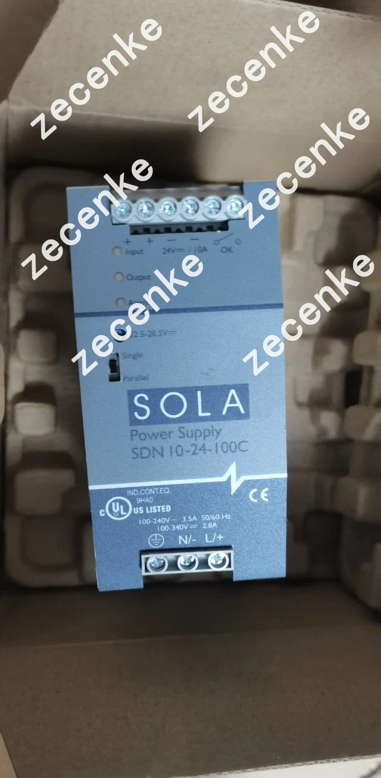 EMERSON SOLA SDN 10-24-100C Power Supply 24VDC 10A Input 100-240VAC 3.5A