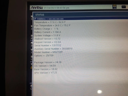 Anritsu MS2720T SpectrumMaster 9kHz-9GHz W/Opt. 709 025 (7112)