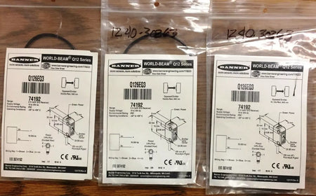 Banner Q126EQ3 Through-Beam Optical Sensor & Cable