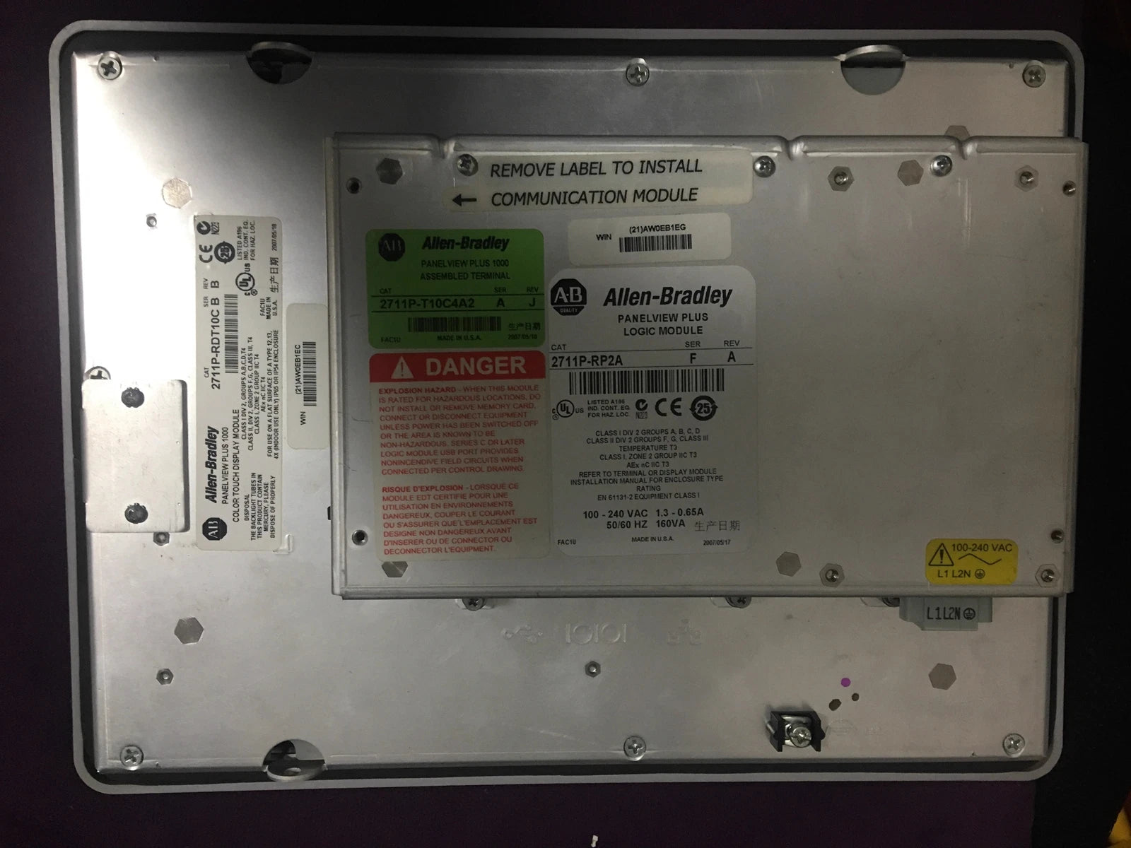 Allen Bradley 2711P-RDT10C 2711P-T10C4A2 2711P-RP2A Touchscreen Display