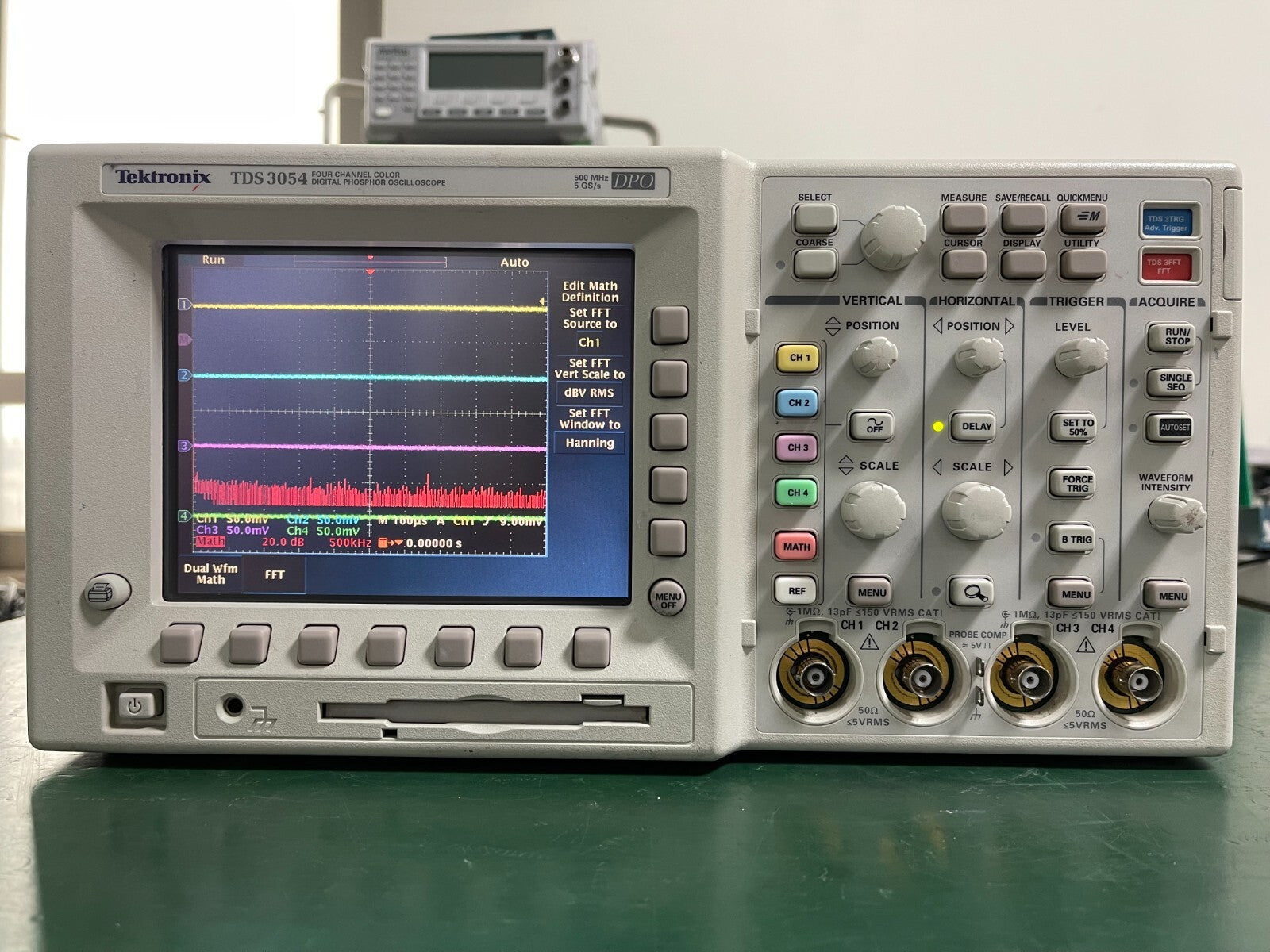 Tektronix TDS3054 Oscilloscope , 4CH , DPO , 5GSa/s , SPC Self-test PASSED_ 4296 - XG eqpt