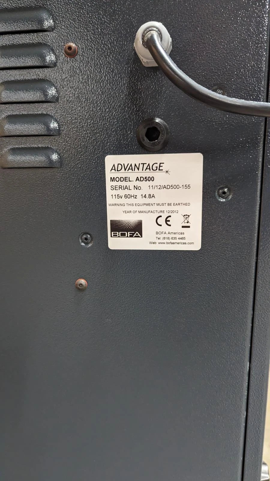 BOFA AD500 Laser Fume Extraction System 115V 14.8A