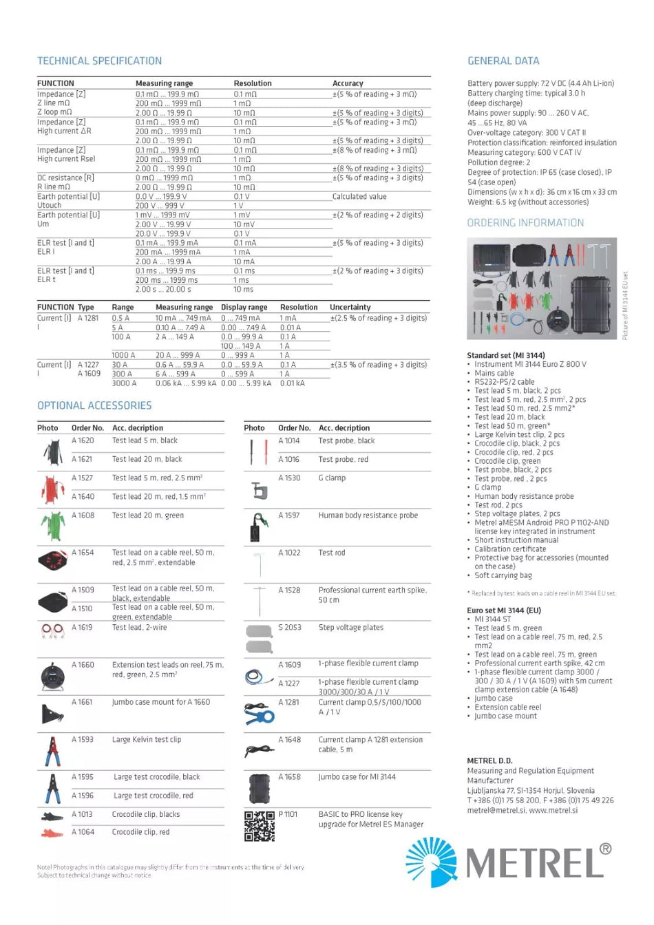 Metrel MI 3144 ST Euro-Z 800V Multifunction Installation Tester (Standard)