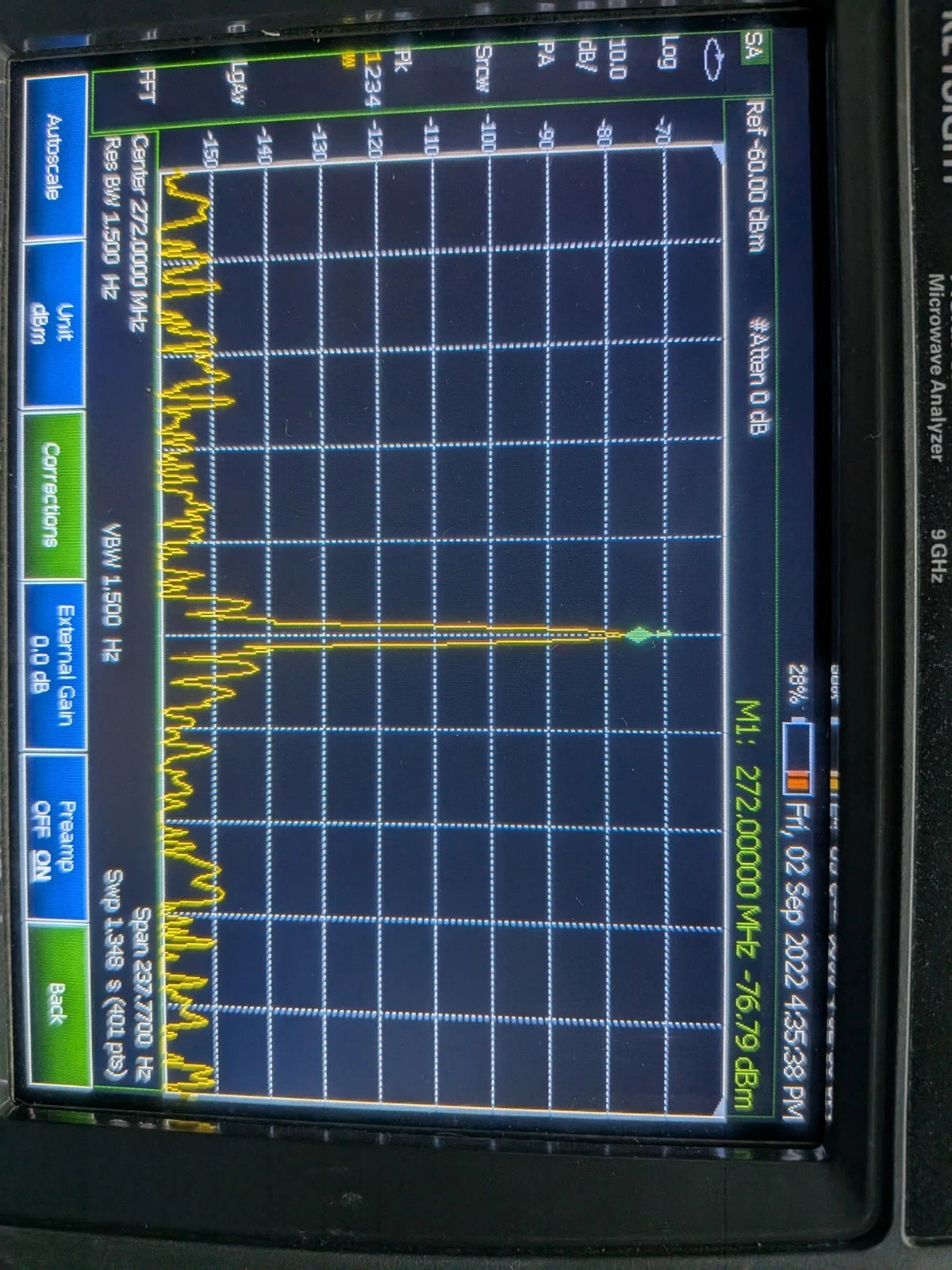 Keysight Agilent VNA Vector Network Spectrum Analyzer Fieldfox N9915A Cald 9 Ghz