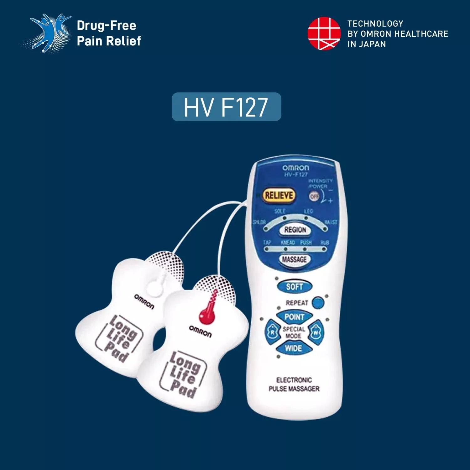 OMRON HV-F127 Nerve Stimulator Pain Relief Therapy Device Compact Portable