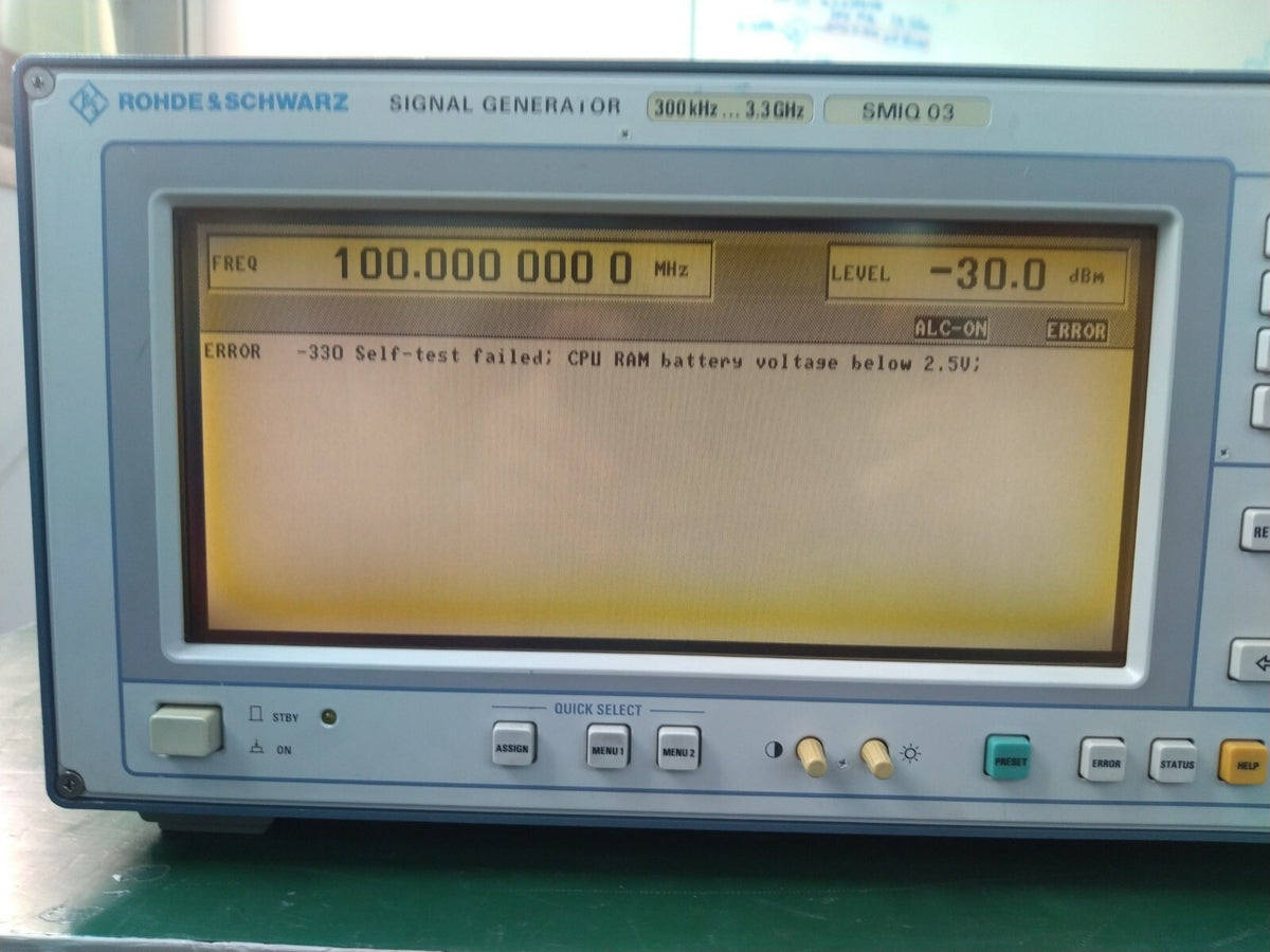 Rohde &amp; Schwarz SMIQ03 Vector Signal Generator 300 kHz ~ 3.3 GHz, Fading SIM