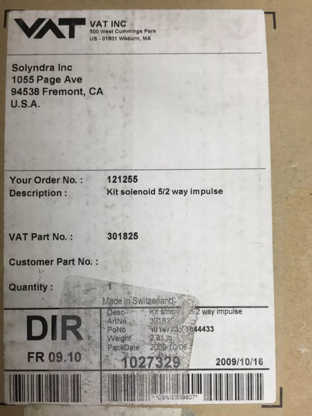 VAT 301825 Kit Solenoid: 5/2 Way Impulse