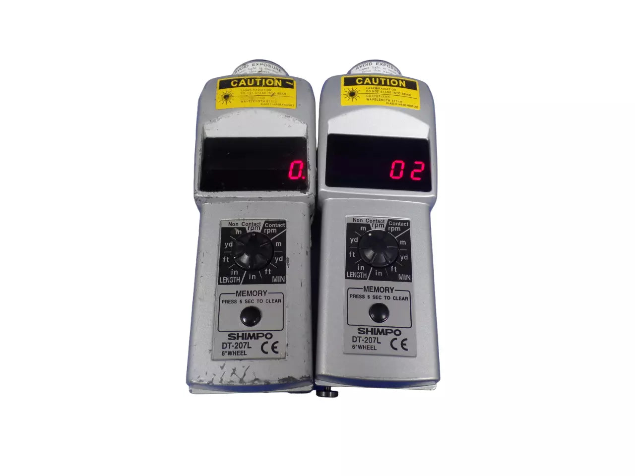 Lot of 2 SHIMPO DT-207L Digital Handheld Tachometer