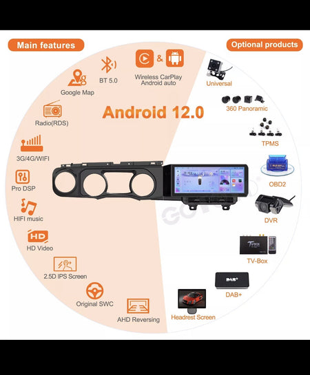 For Jeep Wrangler JL Gladiator 2018-2021 Android Car Radio 2Din Stereo Receiver