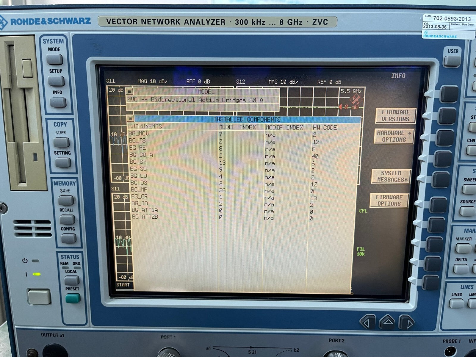 Rohde &amp; Schwarz ZVC Vector Network Analyzer 300kHz- 8GHz , 2 ports