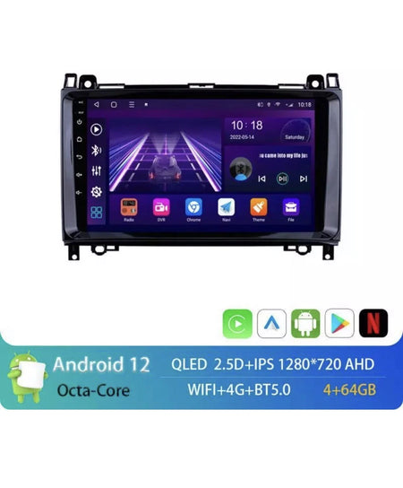 9"4+64 Android 12 Car Stereo Radio for Benz B200 2004~12 W209 W169 GPS NAVI DSP