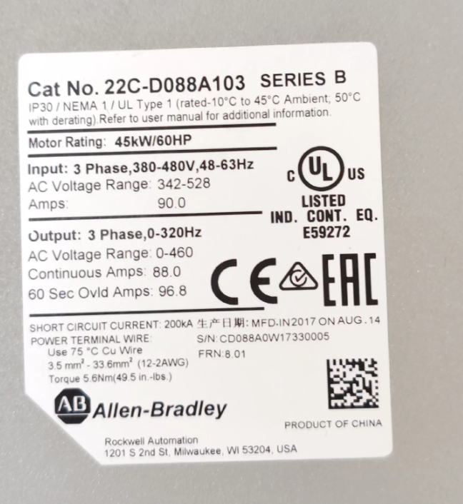 1pcs PowerFlex 400 22C-D088A103