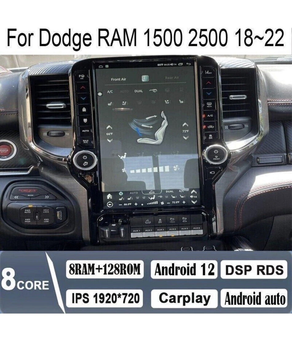 13.6 inch Android Navigation GPS Stereo for Dodge Ram 1500 2500 2018-2022