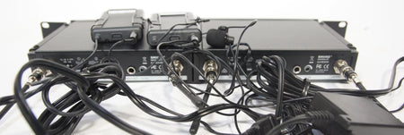 Dual Shure SLX4 Receiver & SLX1 Wireless Lavalier Microphone Systems