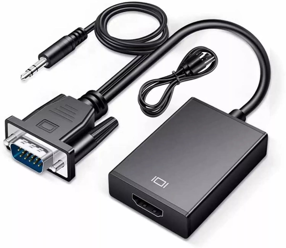Microware VGA to HDMI Converter with Audio, 1080P HD, USB Powered Adapter