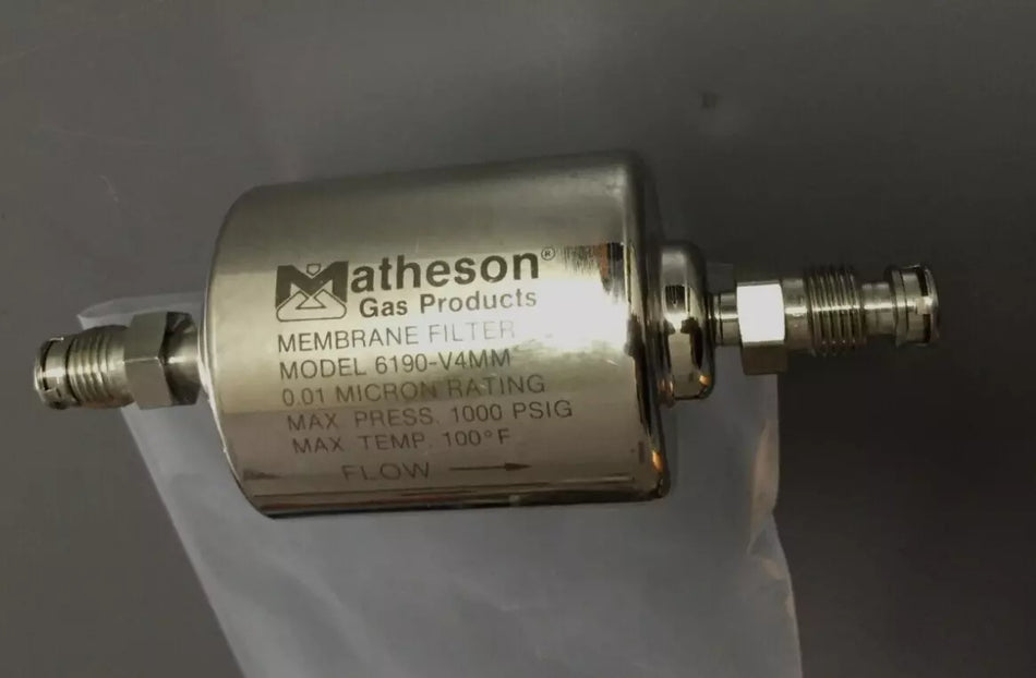 Matheson 6190-V4MM 1/4 Male VCR 0.01 Micron Rating 1000 psig 100°F Inline Gas