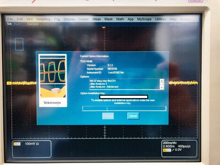 Tektronix TDS7404B 4GHz 4ch 20GS/s 32M Digital Oscilloscope