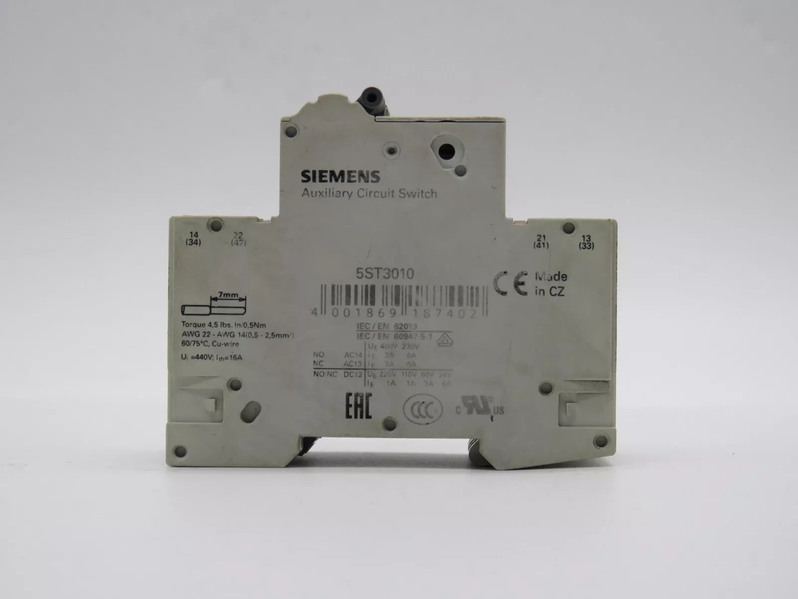 Siemens 5SL42067RC Circuit Breakers Minuature 6 AMP 2 POLE 415V
