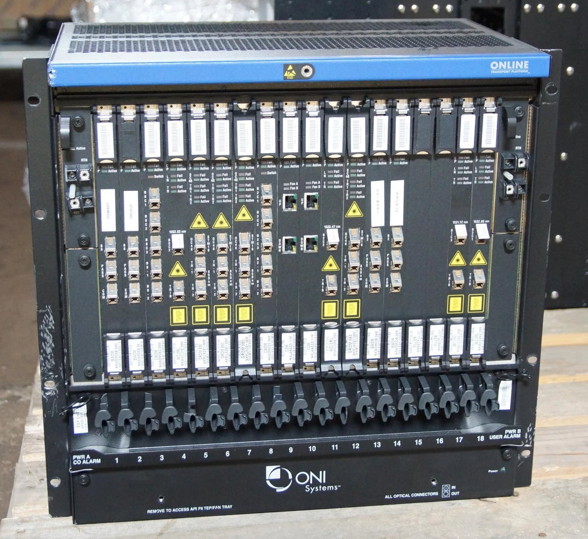CIENA ONI OTP19 Chassis with 1x 4x BWDM 2x CWDM 4x WC13RL 4x GRDM 850 2x COM