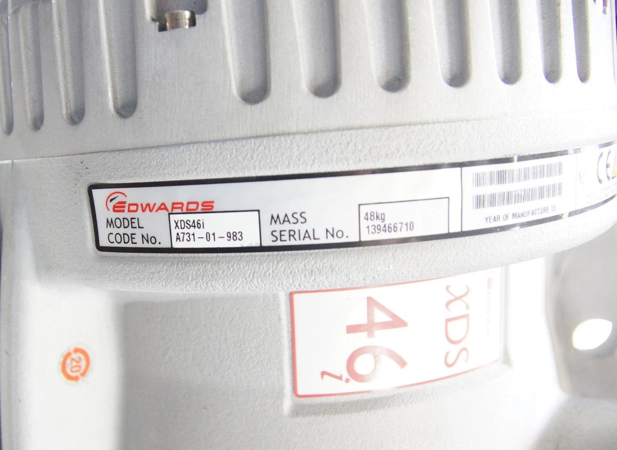 Pair of Edwards XDS46i / XDS100 Dry Scroll Vacuum Pumps AS-IS