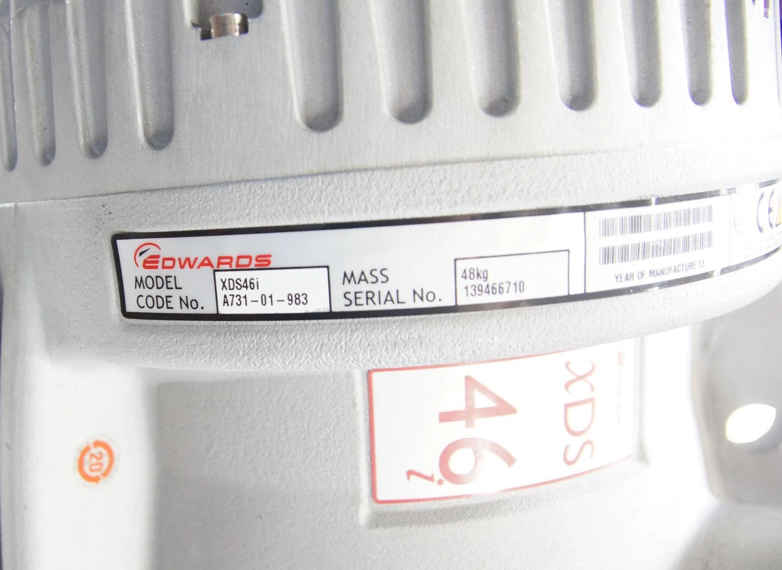 Pair of Edwards XDS46i / XDS100 Dry Scroll Vacuum Pumps AS-IS