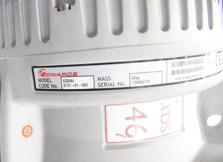 Pair of Edwards XDS46i / XDS100 Dry Scroll Vacuum Pumps AS-IS