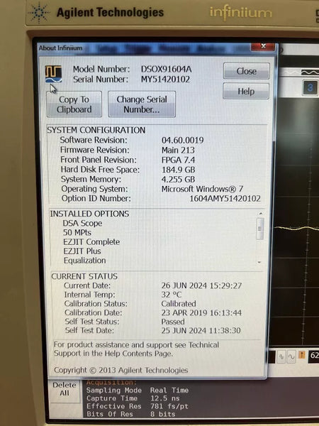 Keysight DSAX91604A Infiniium High-Performance Oscilloscope: 16GHz