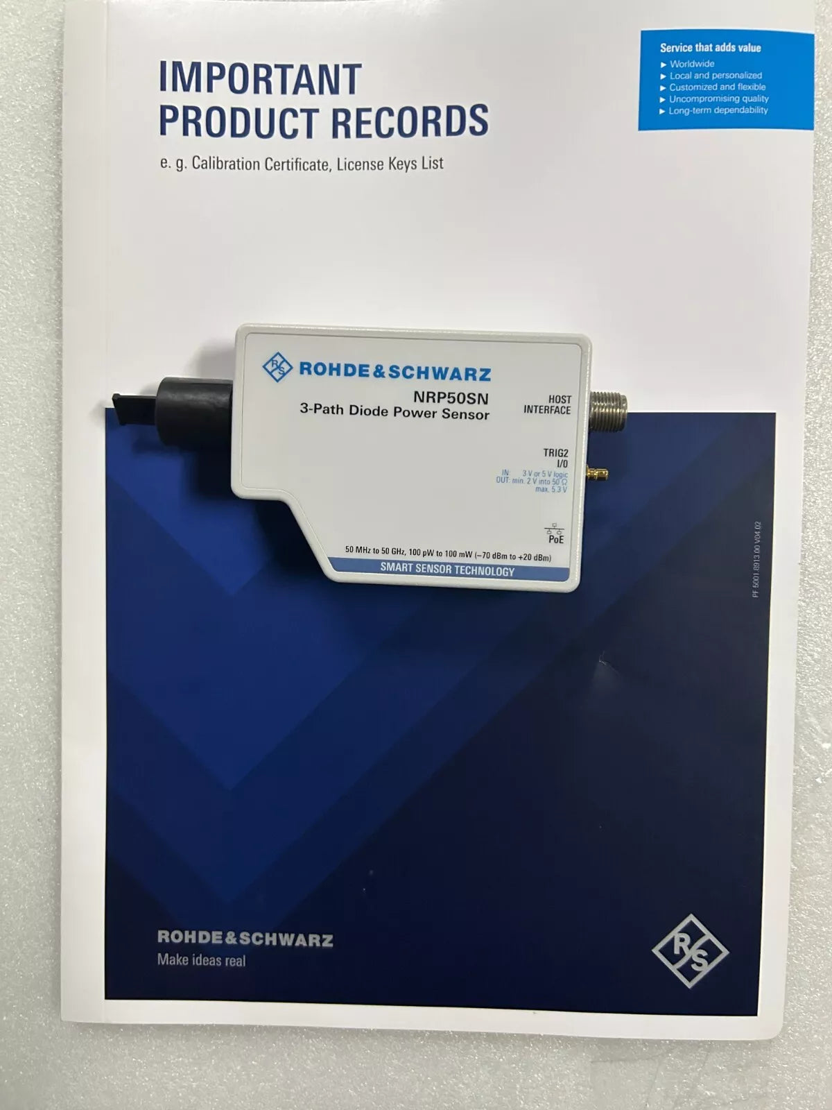 Rohde & Schwarz NRP50SN Three Path Diode LAN Power Sensor 50MHz-50GHz
