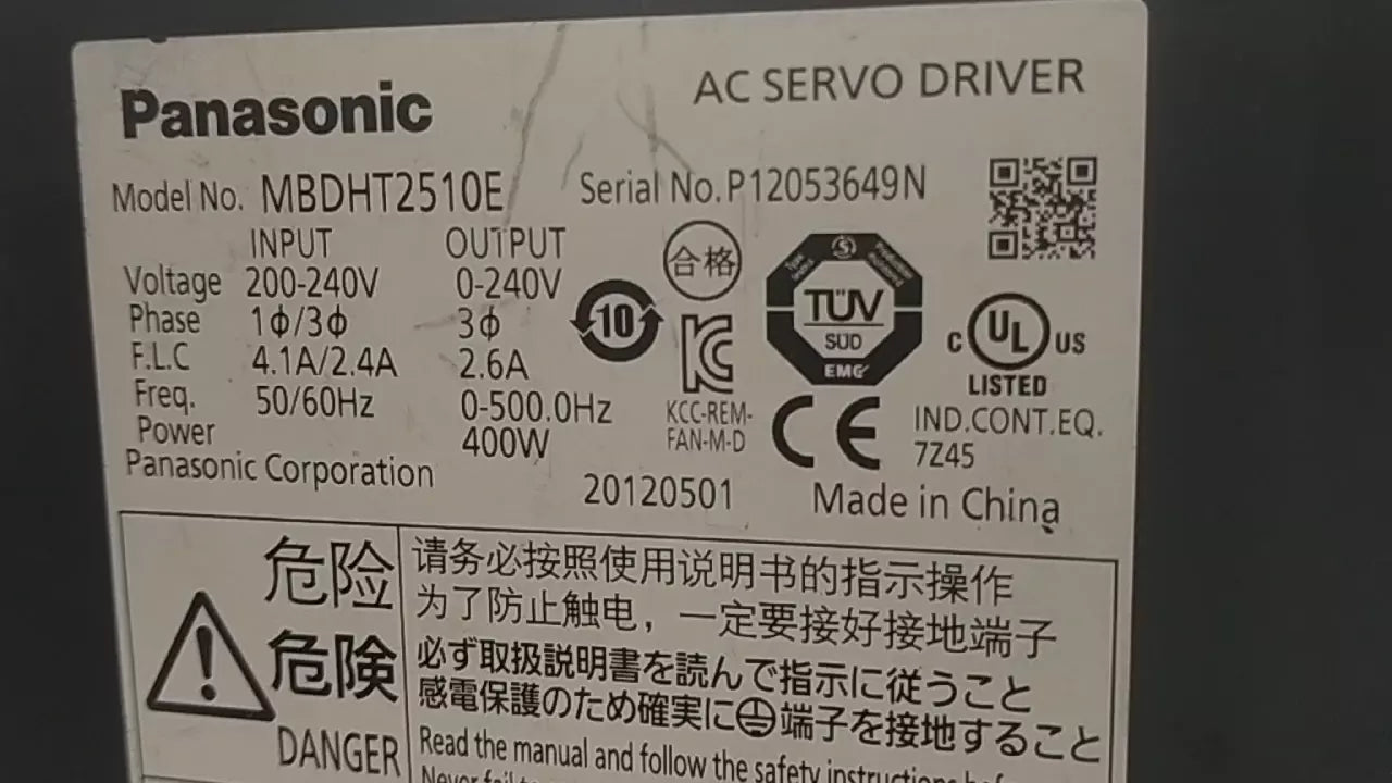Panasonic MBDHT2510E AC Servo Drive