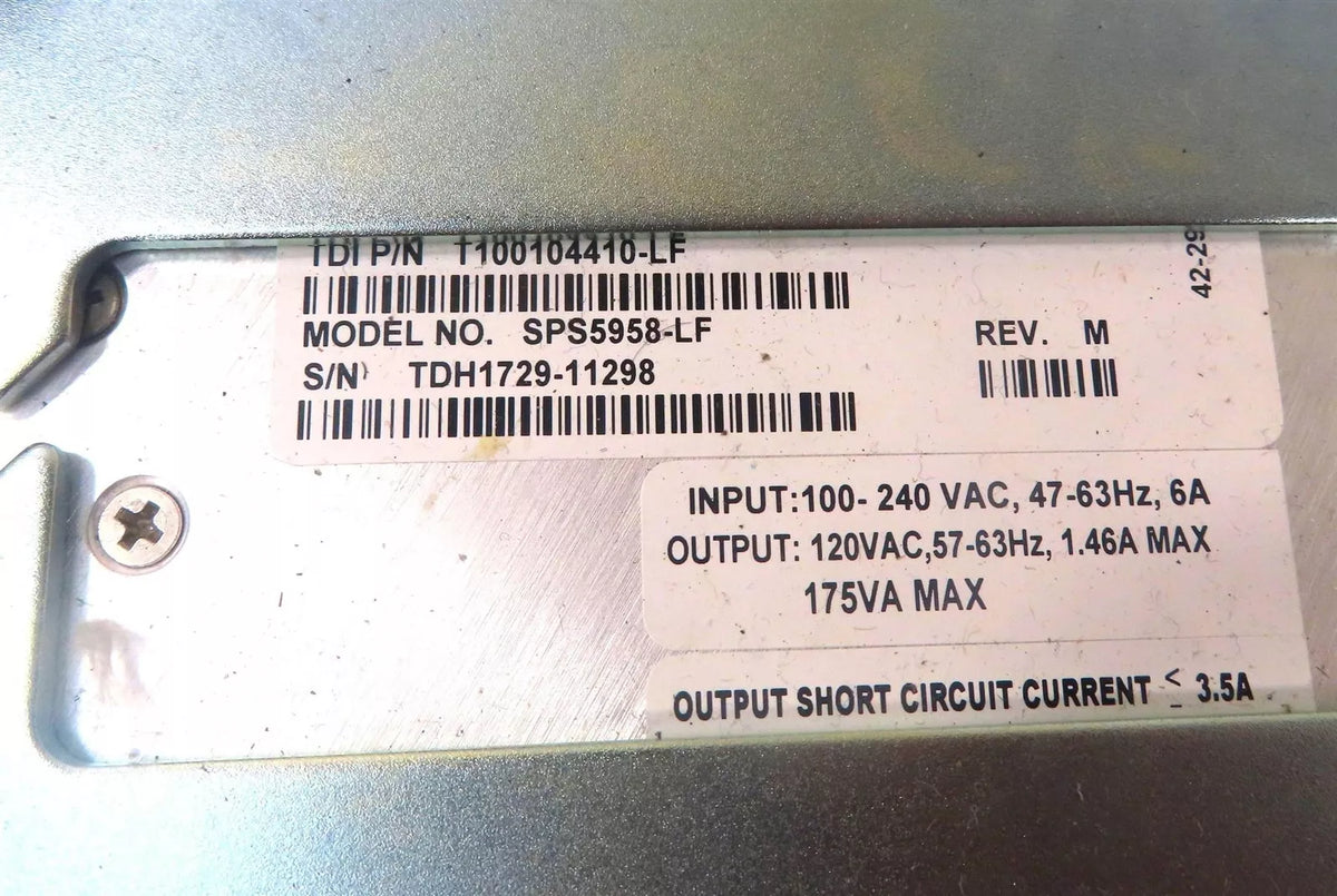 TRANSDEV Electronics TDI Power Supply SPS5958-LF