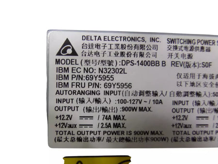 Lot of (09) Delta Electronics DPS-1400BB Switching Power Supply