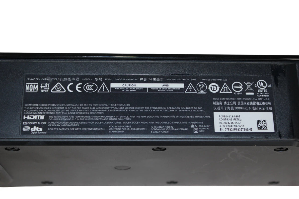 Bose Smart Soundbar 700 Black 425842- Free Shipping