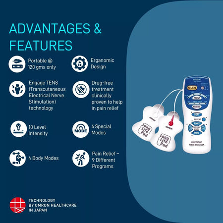 OMRON HV-F127 Nerve Stimulator Pain Relief Therapy Device Compact Portable