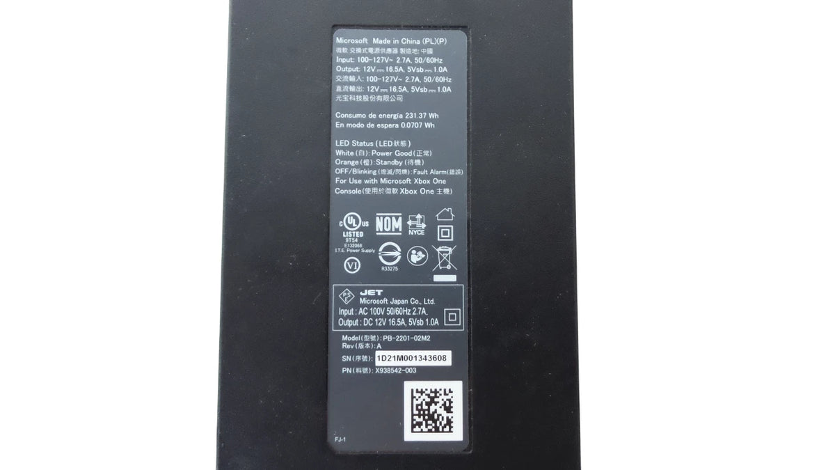 LOT OF 2 Microsoft Xbox One PB-2201-02M2 Power Supply Adapter - Free shipping