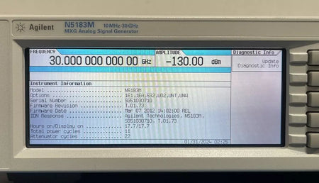 Agilent/Keysight N5183M MXG Signal Generator 100KHz-30GHz with Advanced Options