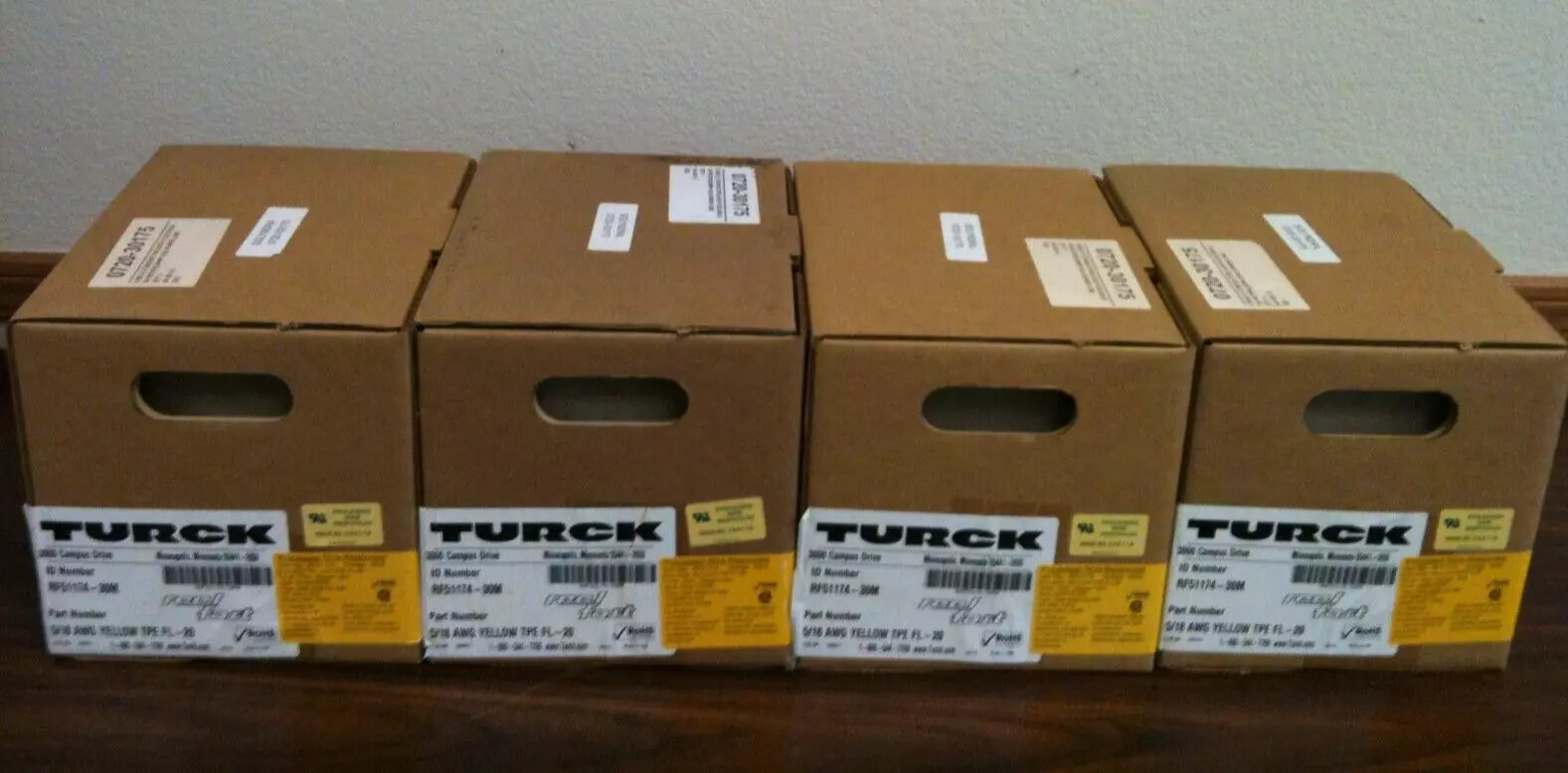 Turck RF51174-30M 5/18 AWG Yellow TPE FL-20 High Flex Cable 30-Meter