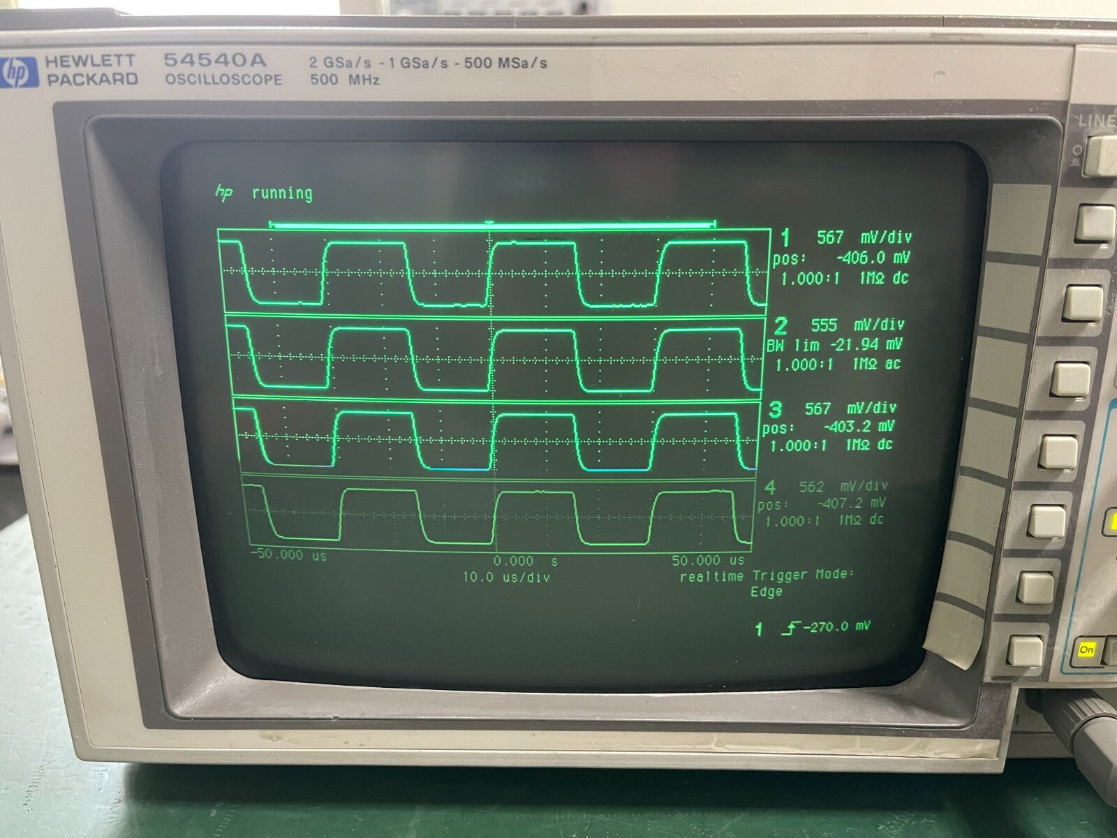 HP Agilent 54540A 500MHz Oscilloscope 2Gs/s - 1Gs/s - 500Ms/s - XG eqpt