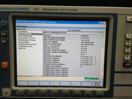 R&S SFU Broadcast Test System (100452) - B4 B6 B10 B30