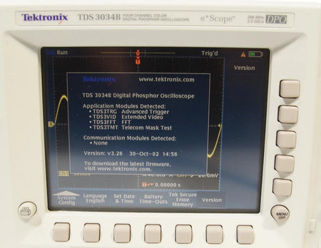 Tektronix TDS3034B 4 CH Digital Oscilloscope 300 MHz 2.5GS/s, FFT /TRG /TMT/ VID