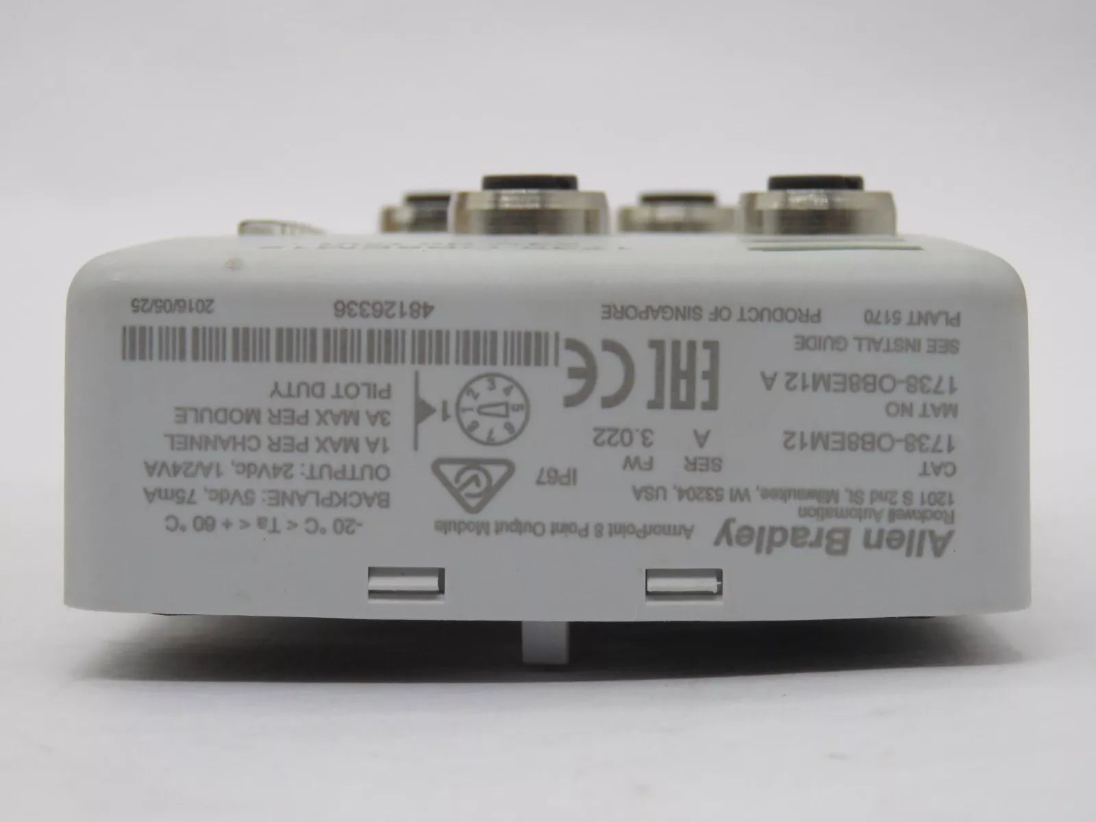 Allen Bradley 1738-0B8EM12 Digital Output Module ArmorPoint I/O 3 Amp 24V DC 2W