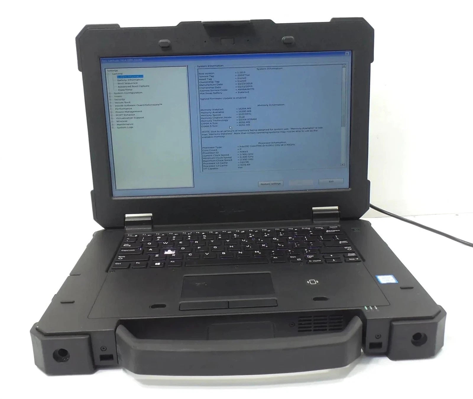 Dell Latitude 14 Rugged Extreme 7414 Core i3-6100U 2.6GHz 8GB - No HDD