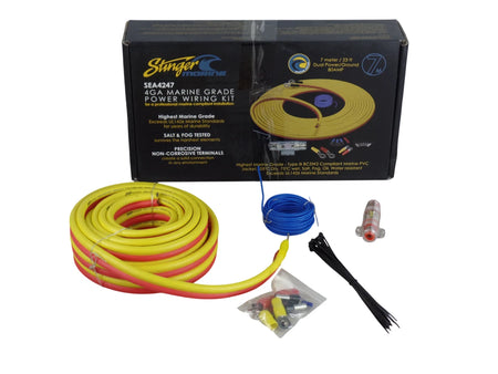 Stinger SEA4247 4 gauge UTV Boat Marine OFC Amplifier Wire Installation Kit.