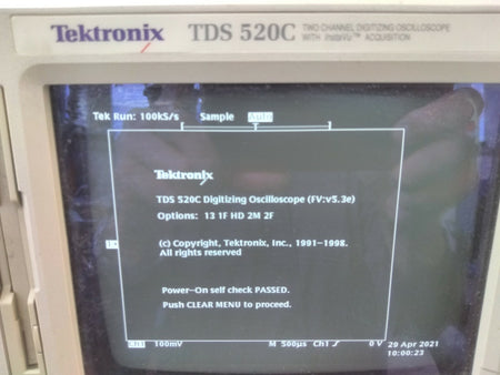 Tektronix TDS520C 2 Channel Oscilloscope 500MHz 1GSa/s 13 1F HD 2M 2F - XG eqpt