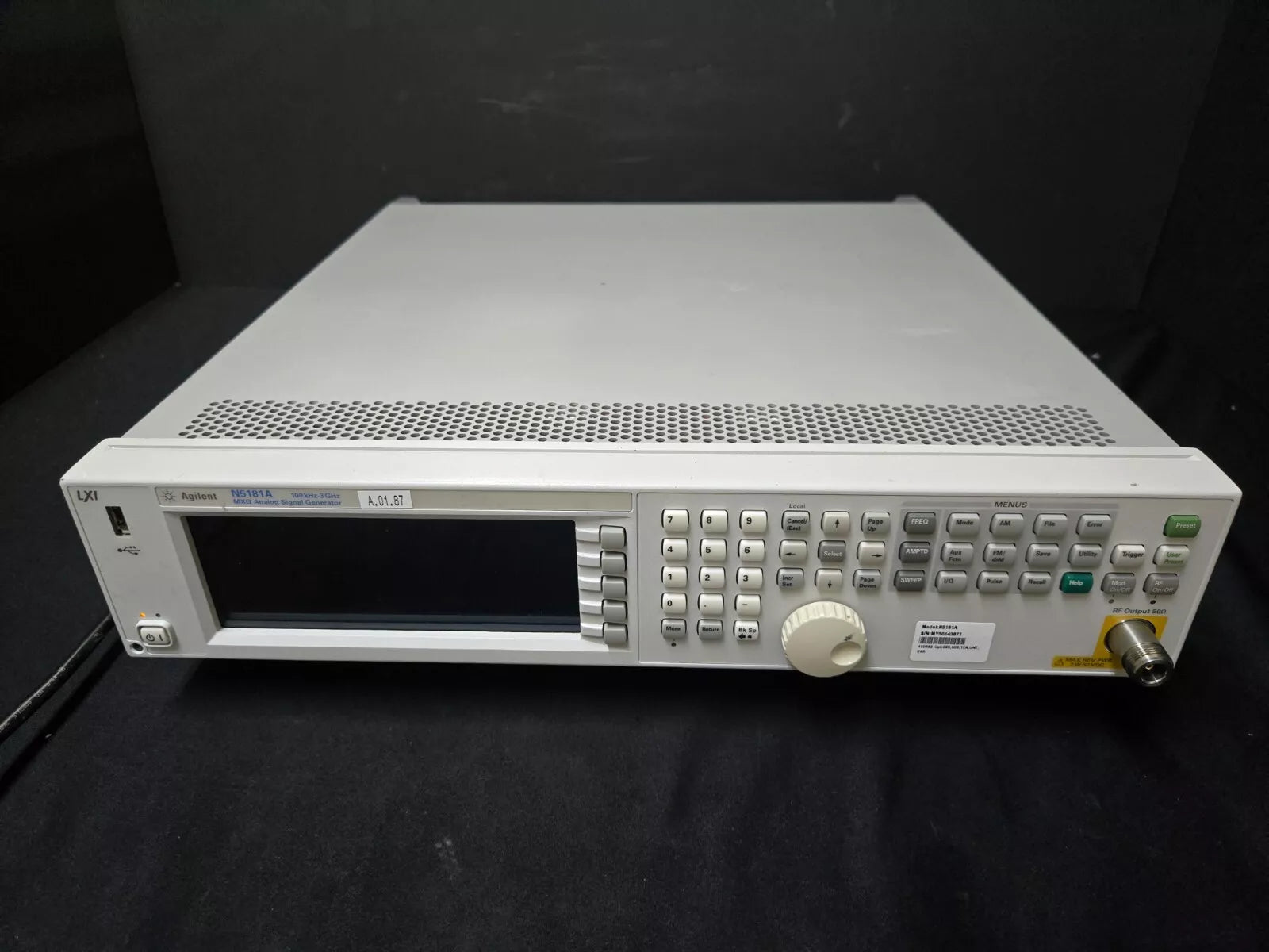 Agilent N5181A 3GHz Signal Generator with Options 099, 1EA, 503 UNT, ALB, U02 (3871)