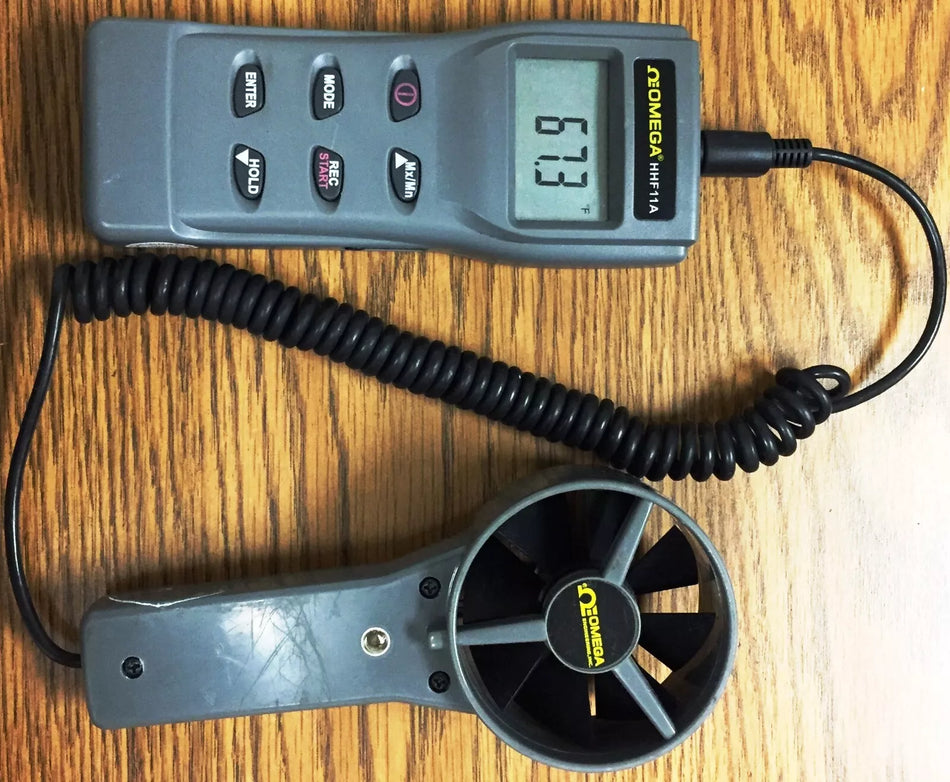 Omega HHF11A Air Velocity Humidity Dew Point Wet Bulb Air Volume Meter