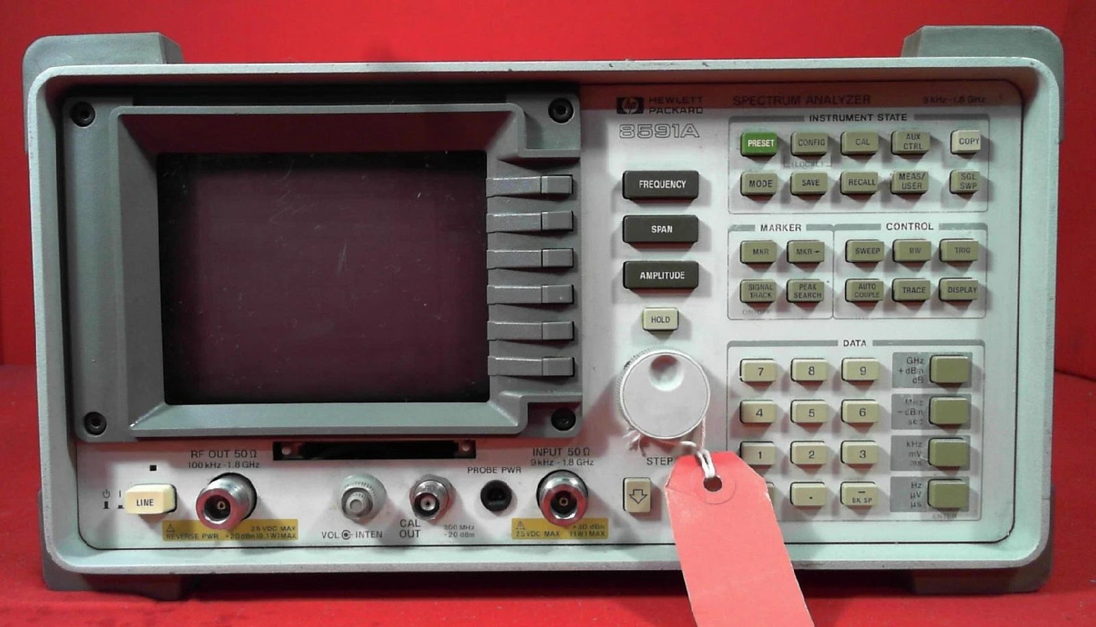 Agilent/Keysight 8591A-04-10-21-102 Spectrum Analyzer, 9 kHz to 1.8 GHz