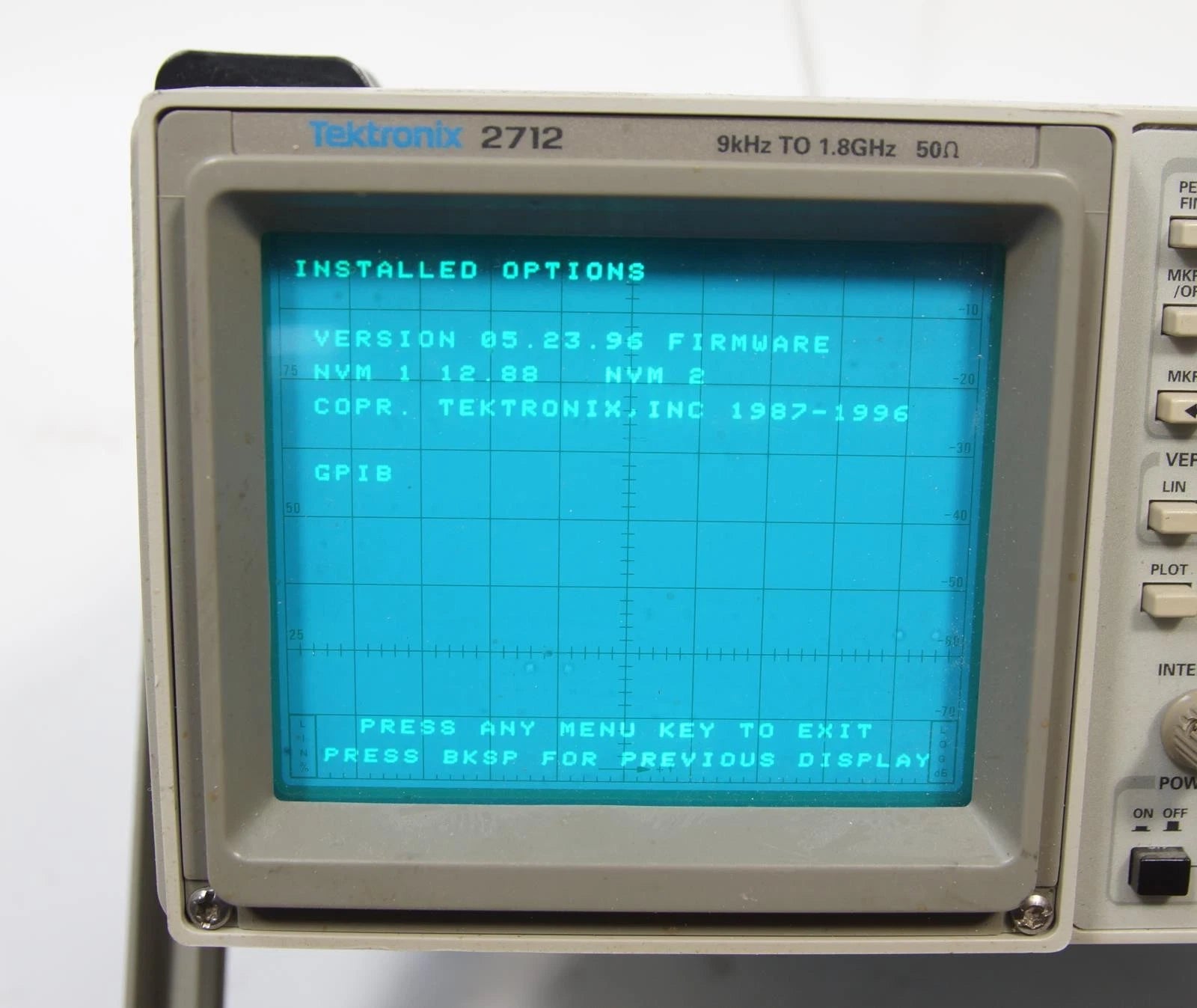 Tektronix 2712 Spectrum Analyzer 9KHz to 1.8GHz