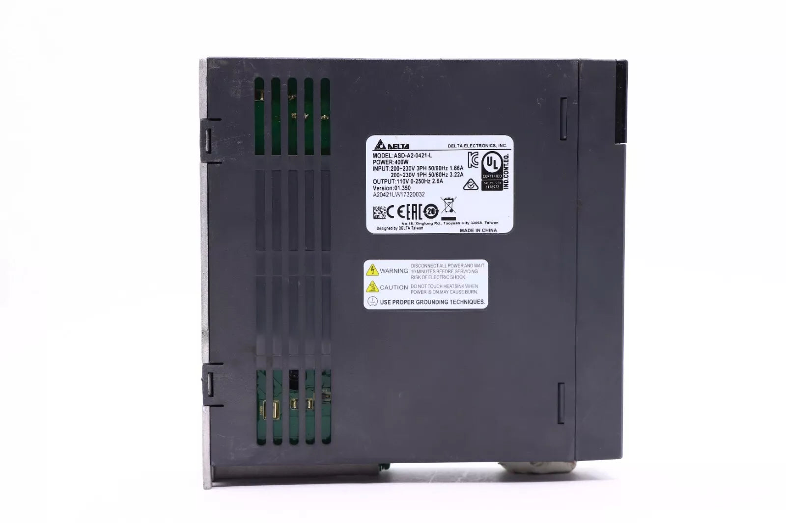 Delta ASD-A2-0421-L Servo Drive 400W 220V AC Motor Controller CNC Automation